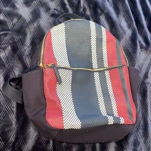 Tommy Hilfiger Navy Gold Canvas Mini Backpack